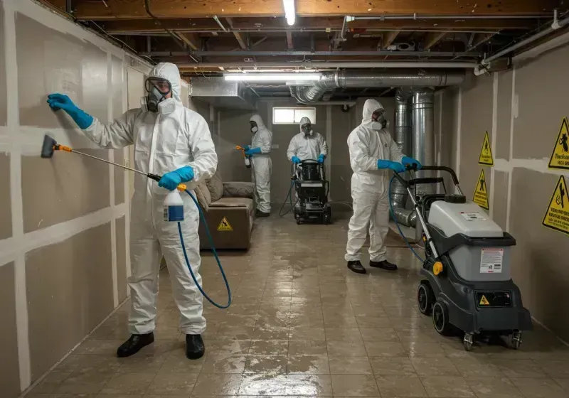 Basement Moisture Removal and Structural Drying process in Poteau, OK